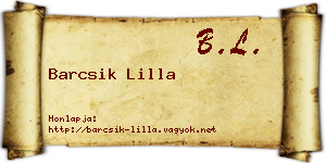 Barcsik Lilla névjegykártya